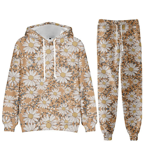 Chic Floral Elegant Suit Women's Tracksuit Funny 2 Piece Outfits Sports Lounge Hoodie Oversized Jogger Sweatpants Sweatsuit Sets